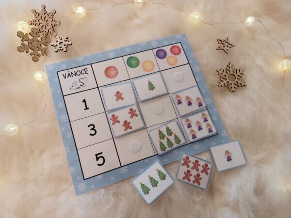 VÁNOCE - ČÍSLA, BARVY 3x3