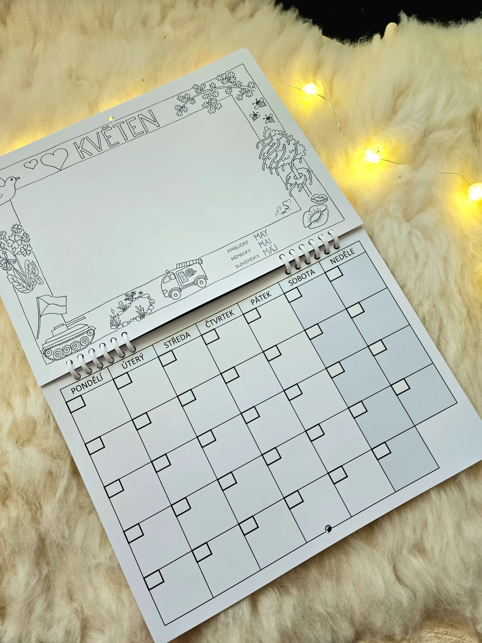 MĚSÍČNÍ NEDATOVANÝ KALENDÁŘ na dotvoření