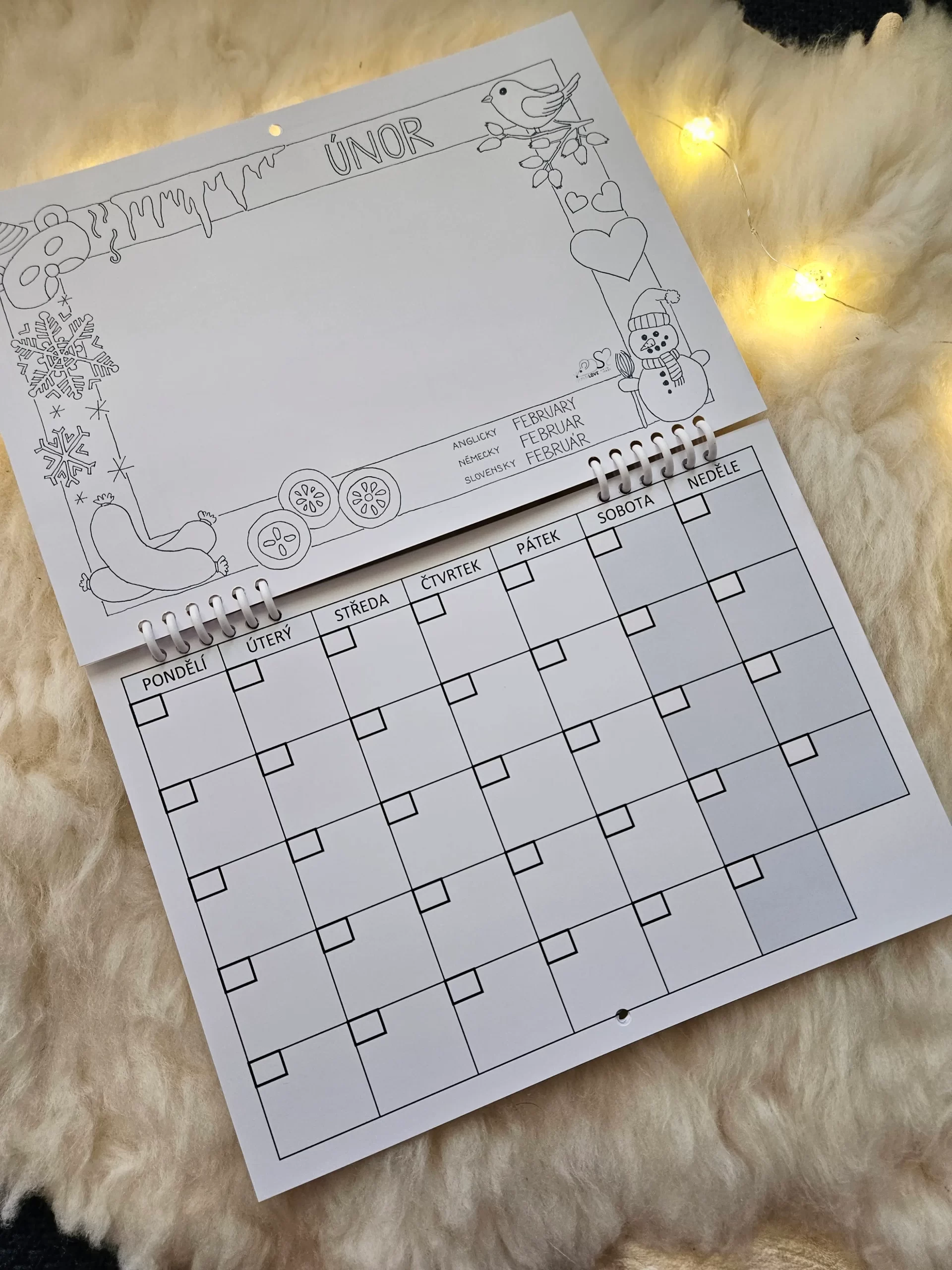 MĚSÍČNÍ NEDATOVANÝ KALENDÁŘ na dotvoření - Image 3